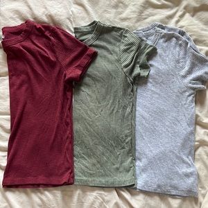 Set of 3 Aerie Ribbed Baby Tees
